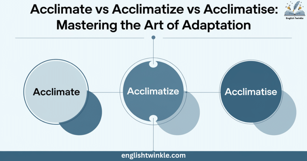 Acclimate vs Acclimatize vs Acclimatise