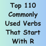 Verbs That Start With R